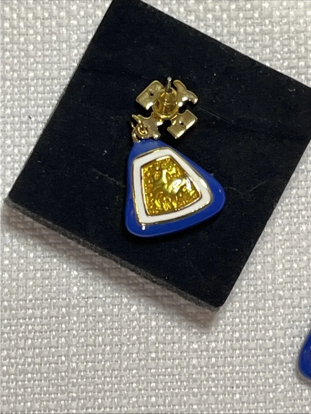 Tory Burch Blue and Gold Drop Earrings